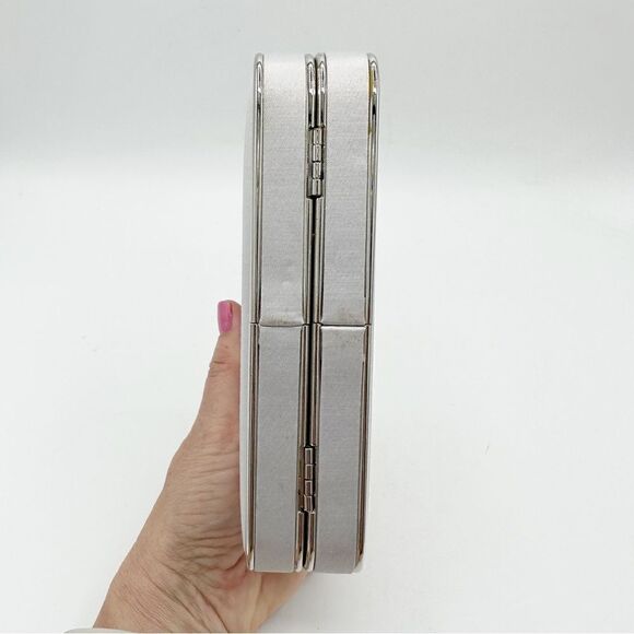 Lulu Townsend Designer Minaudiere Handbag‎ Coin Purse Rhinestone Silver Clutch - Picture 6 of 13